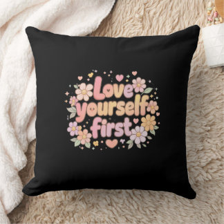 Coussin Cute Love Yourself Floral Quote Design | Gift Bag
