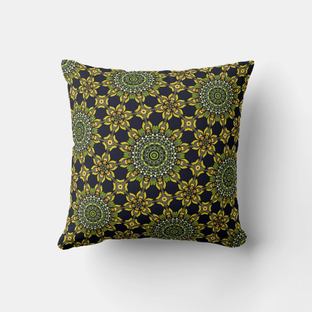 Coussin Cute Moderne Design Design Vert et Or Mandala Moti (Verso)