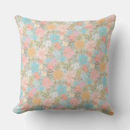 Coussin Cute muted pastel floral pattern
