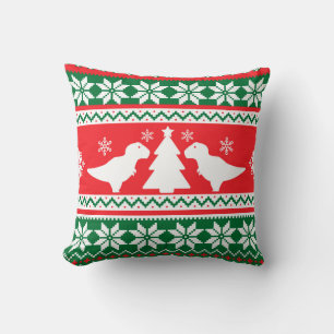 Coussin Cute Nordic Fair Isle T-Rex Dinosaures Sweat