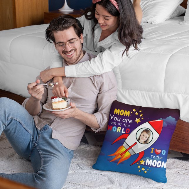 Coussin Cute Outer Space Rocket Ship Blast Off Birthday (Créateur téléchargé)