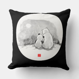 Coussin Cute Panda Et Amoureux des animaux Ours Polaire