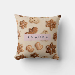 Coussin Cute Pastel personnalisé Gingerbread Cookie