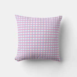Coussin Cute Pastel Rose Bleu En vichy Chèque