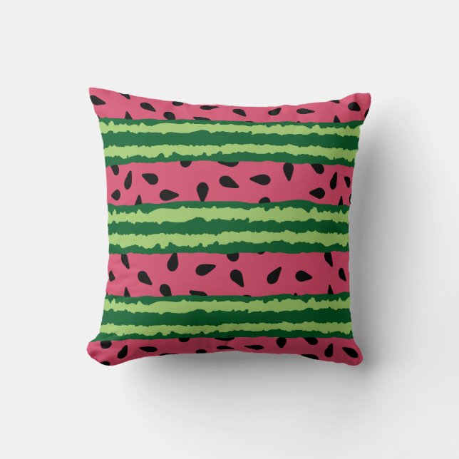 Coussin Cute pastèque Motif rose et vert (Recto)