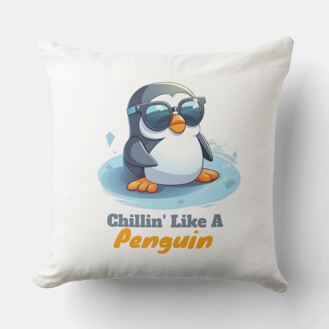 Coussin Cute Penguin Jeu d'oreiller Cadeau Salon (Recto)