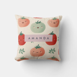 Coussin Cute personnalisée Kawaii Pastel Visages Tomato