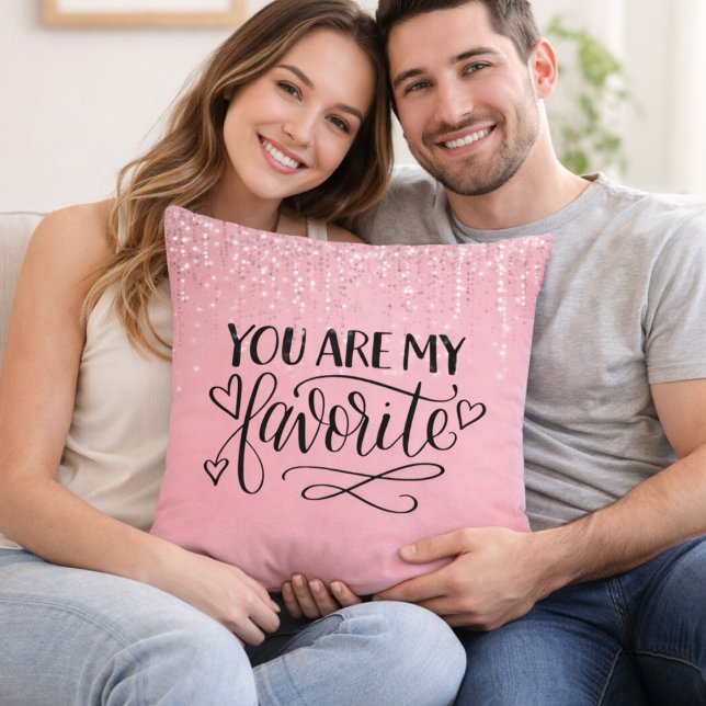 Coussin Cute  Pink Couple Gift Decor (Créateur téléchargé)