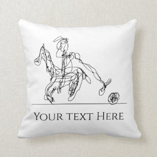 Coussin Cute Polo Player & Horse