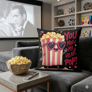 Coussin Cute Popcorn Valentine Vous Faites Mon Coeur Pop!