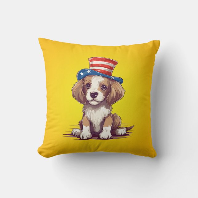 Coussin Cute Puppy Dog with Hat-54676 (Recto)