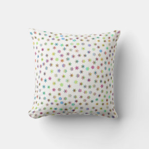 Coussin Cute Rainbow Stars & Snowflakes Motif