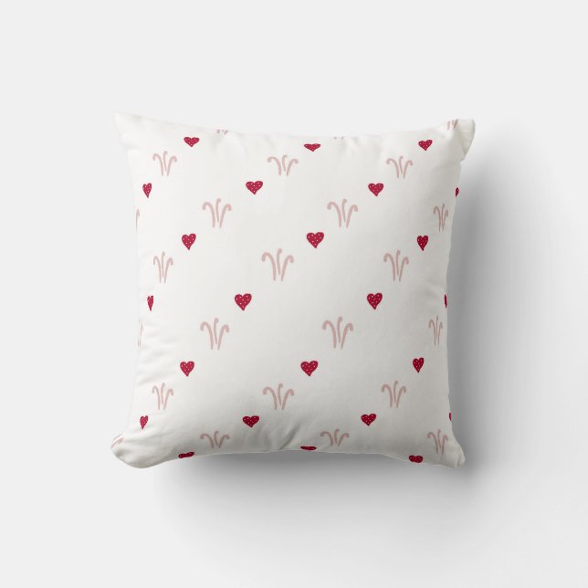 Coussin Cute Red Heart Motif Chic (Recto)