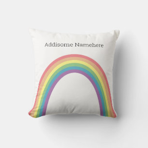 Coussin Cute Retro Rainbow Fun Ajouter Votre Nom