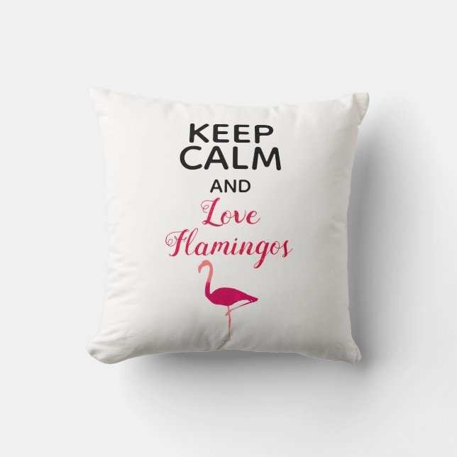 Coussin Cute Rose Conserver Calme Amour Flamants roses Fil (Recto)