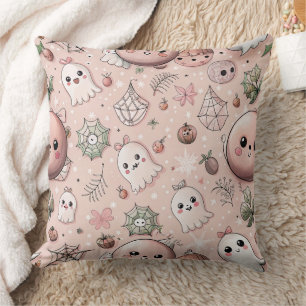 Coussin Cute rose Fantôme & Pastel Halloween sans couture
