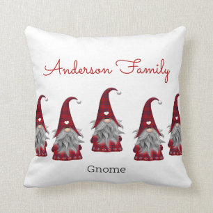Coussin Cute Rustique Plaid Personnalisé Noël Gnome Elf
