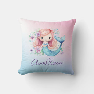 Coussin Cute Sirène Filles Personalisées Poussin