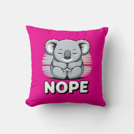 Coussin Cute Sleeping Koala “Nope” Funny Cartoon