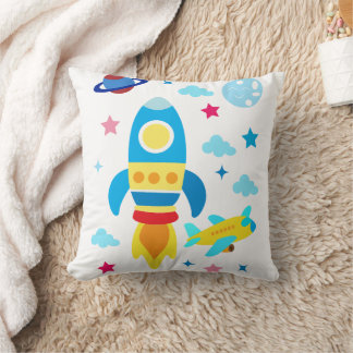 Coussin Cute Spacecraft Rocket Ships Pattern