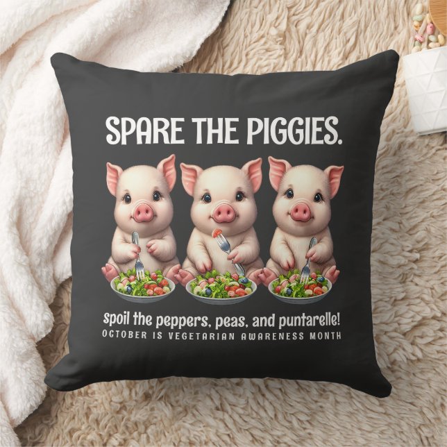 Coussin Cute Spare Piggies Manger Salades (Couverture)