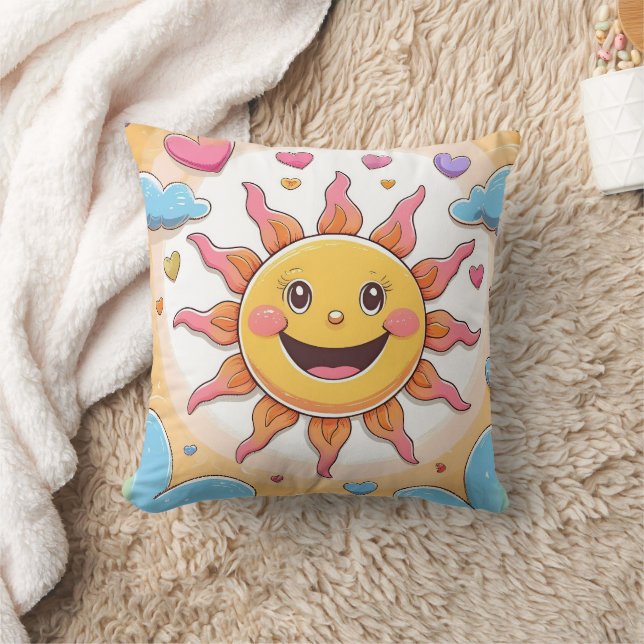 Coussin Cute Sunshine et Rainbows Motif pour enfants (Couverture)
