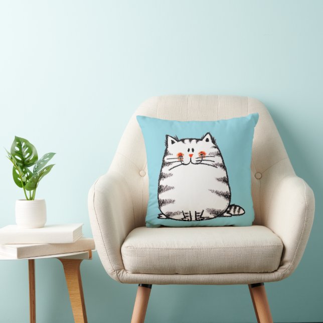Coussin Cute Tabby Cat - Kawaii kitty pour amoureux de les (Chaise)