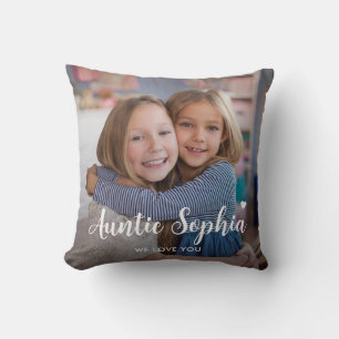 Coussin Cute Tante Personnalisée Deux garde-photos