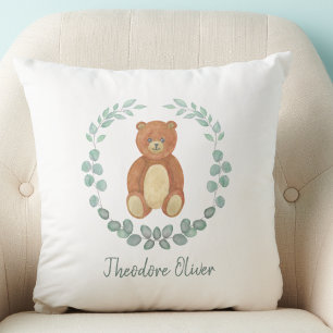 Coussin Cute Teddy Bear Green Nursery