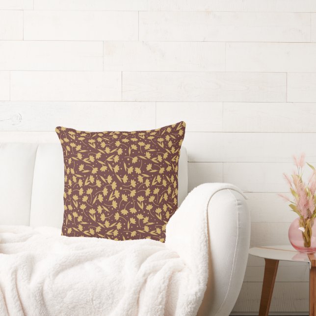 Coussin Cute tiny light brown flower pattern (Canapé)