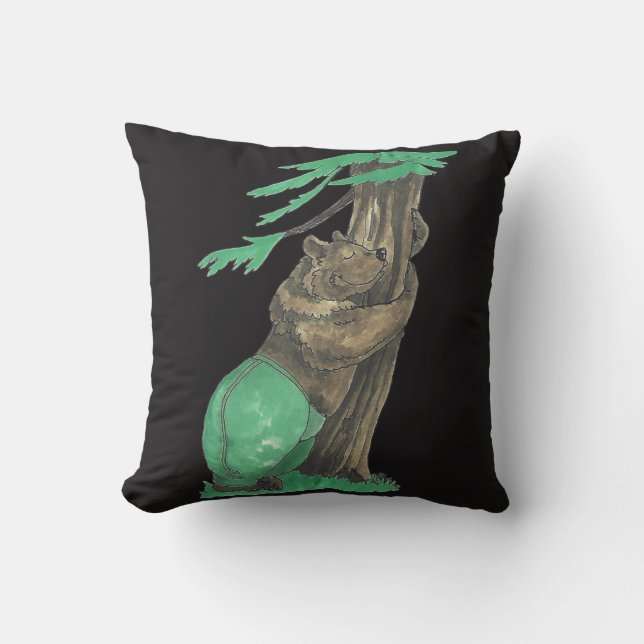 Coussin Cute Tree Hugger Ours Faune Conçu (Recto)