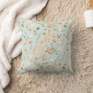 Coussin Cute Turquoise bébé animal Pastel Motif
