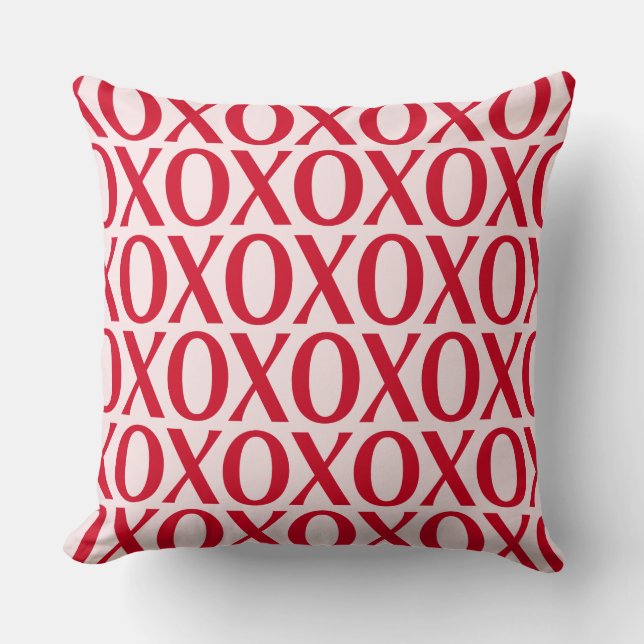Coussin Cute Valentine Day XOXO Red And Pink (Recto)