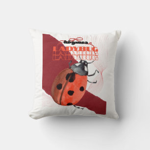 Coussin Cute Watercolor Ladybug Arabic Calligraphy Sticker