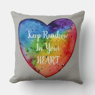 Coussin Cute Watercolor Rainbow