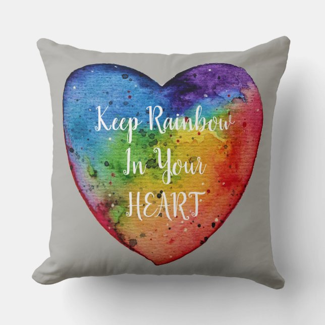 Coussin Cute Watercolor Rainbow (Recto)