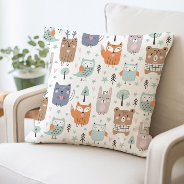 Coussin Cute Woodland Animaux Coussin, Baby shower Cadeau (Créateur téléchargé)