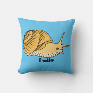 Coussin Cute yellow snail cartoon