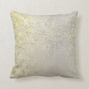 Coussin Cyber-numérique numérique d'argent gris-or jaune