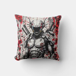Coussin Cyberpunk Guerrier Graffiti Jeu d'oreiller