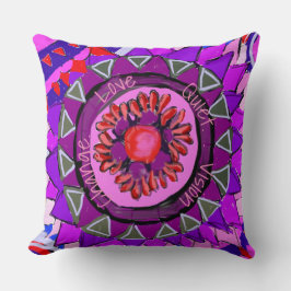 Coussin Cycle sans fin de violet, rouge, bleu de mouvement