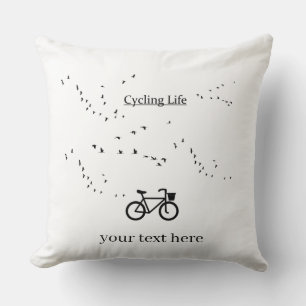 Coussin Cycling Life, gratuit comme un oiseau personnalisa