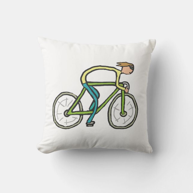 Coussin Cycling Stickman (Recto)