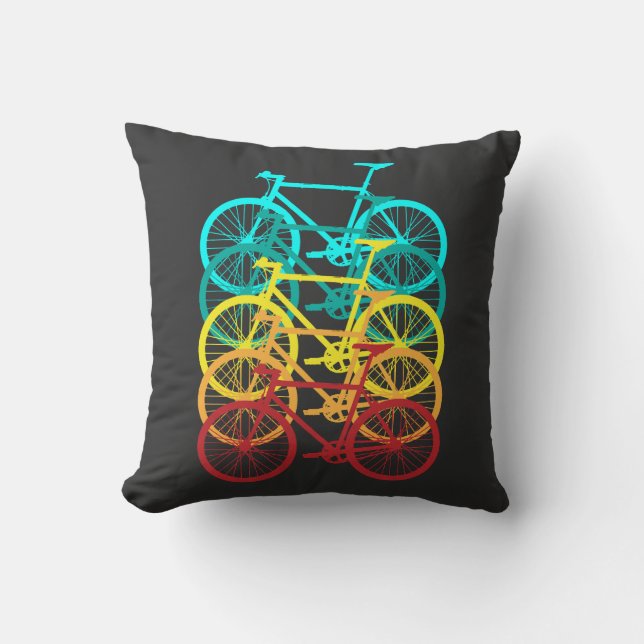 Coussin Cyclisme Rétro, Vélo De Route (Recto)