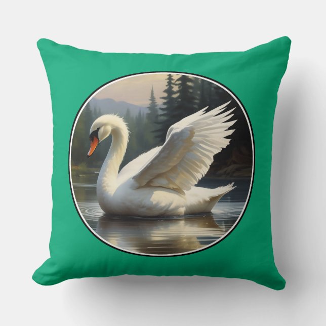 Coussin Cygne avec ailes étirées (Recto)