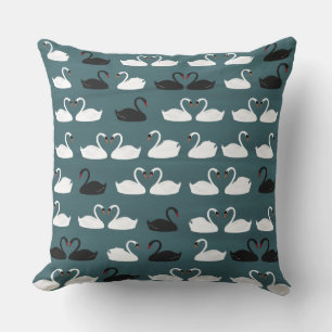 Coussin Cygnes noirs et blancs
