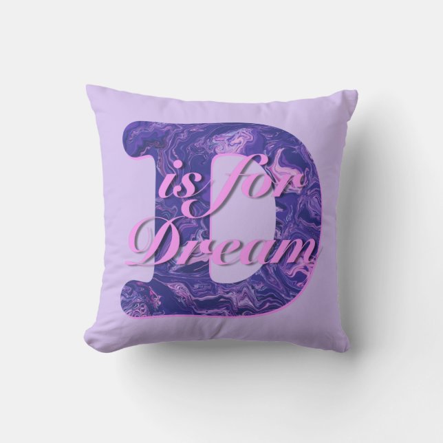 Coussin D est pour Design Purple Abstrait (Recto)