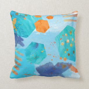 Coussin d'abrégé sur couleur pour aquarelle bleu,