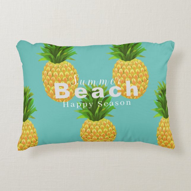 Coussin d'accent ananas Aqua (Devant)