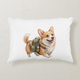 Coussin d'accent aquarelle Corgi Randonnée Aventur